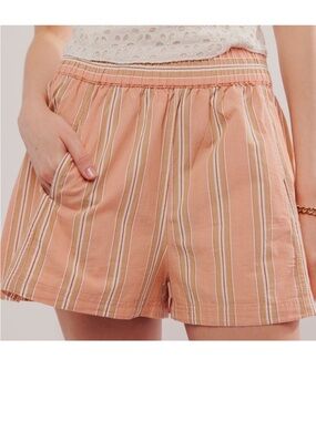 Free People Get Free Striped Pull On Shorts
